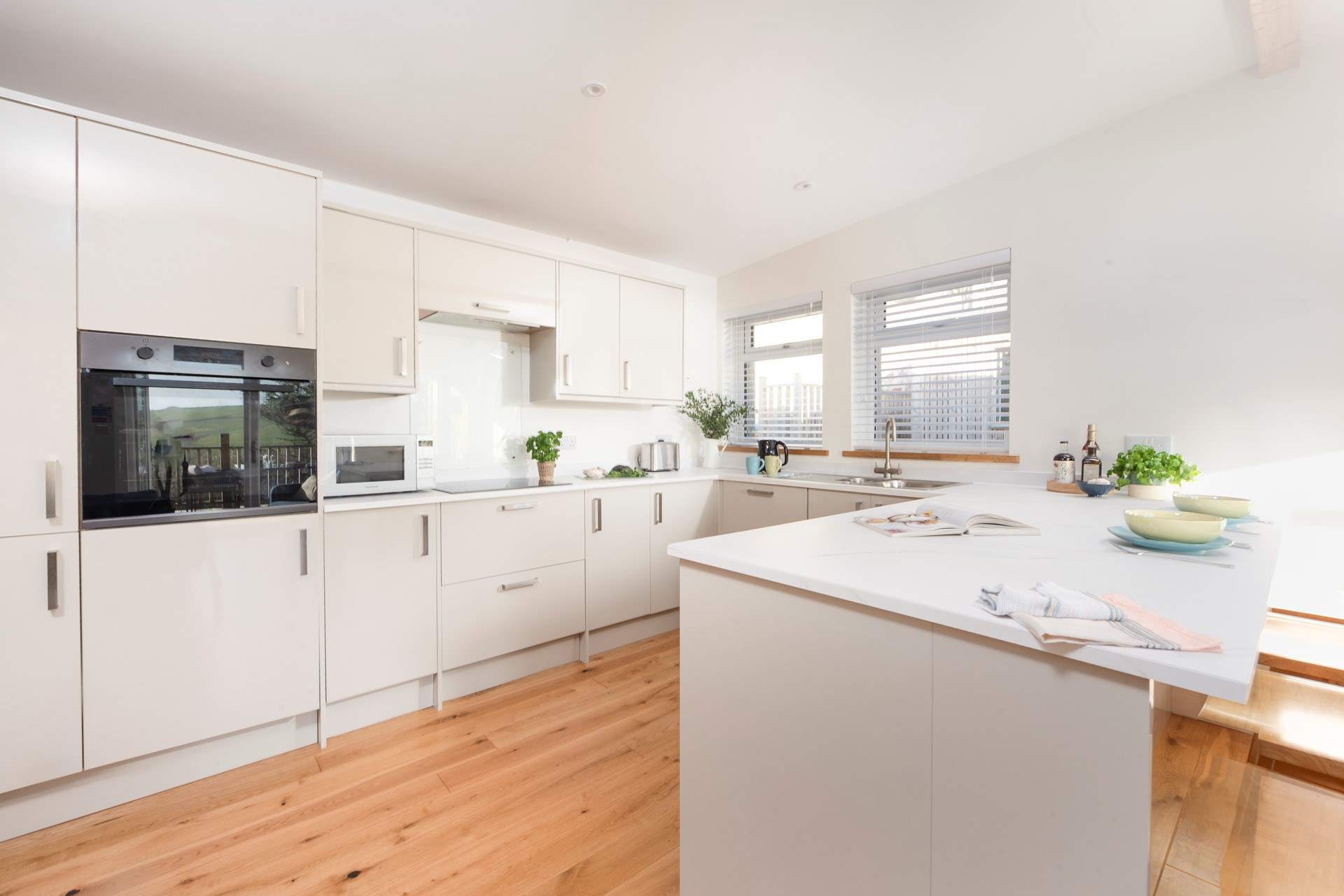 Cook up holiday feasts in the stylish kitchen.