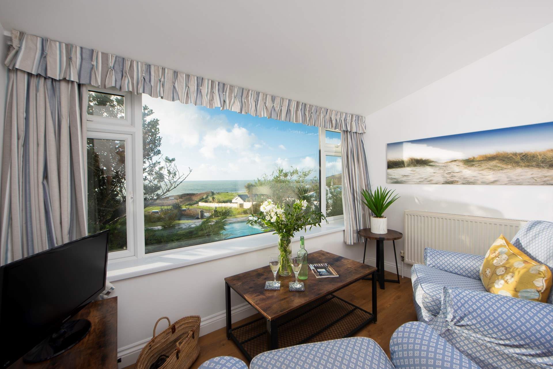 The beach is just minutes away.