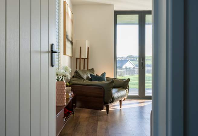 Looking into the open plan living-area from the entrance hall.