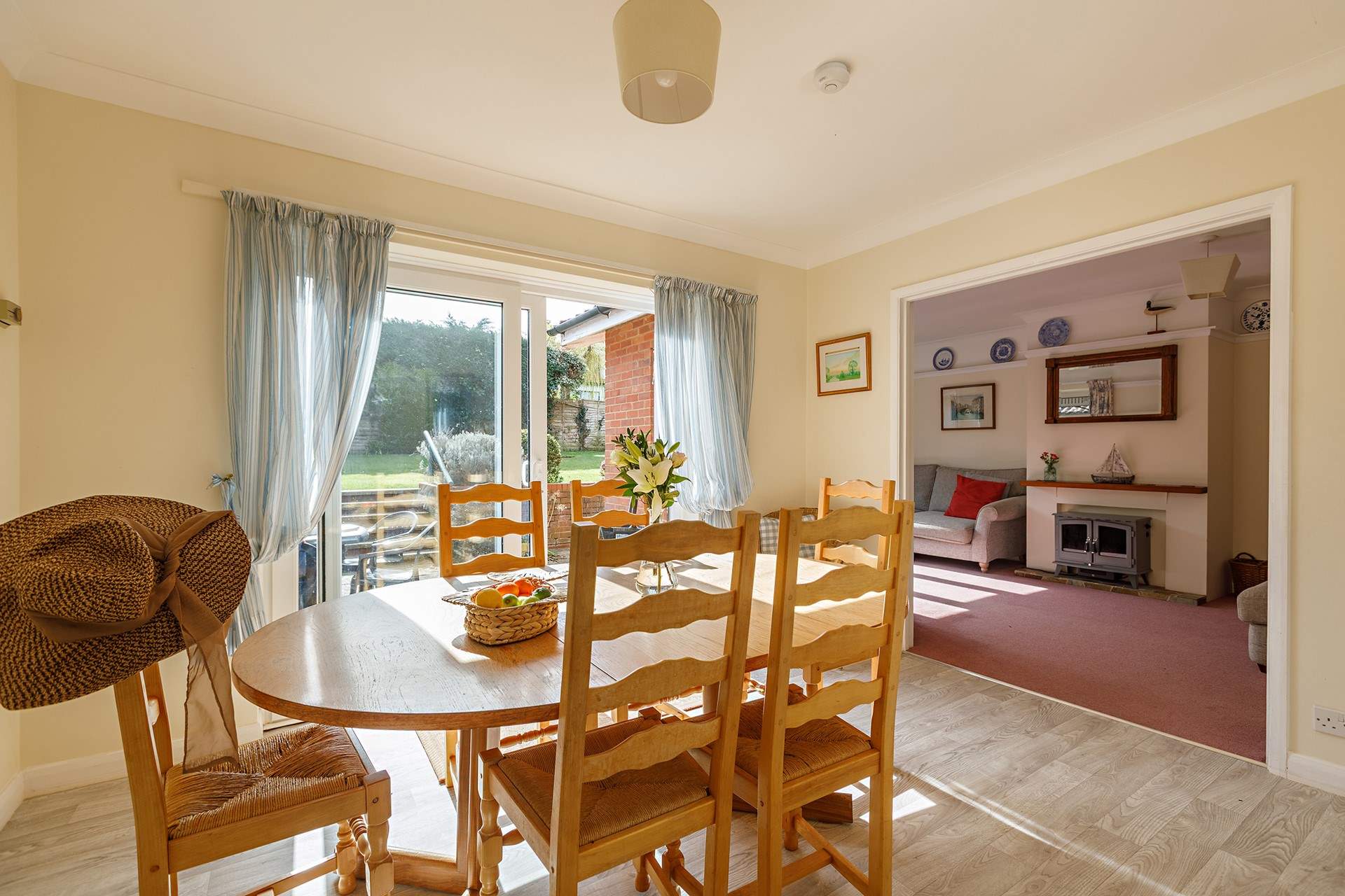 Enjoy supper indoors or out, especially on sunny days.