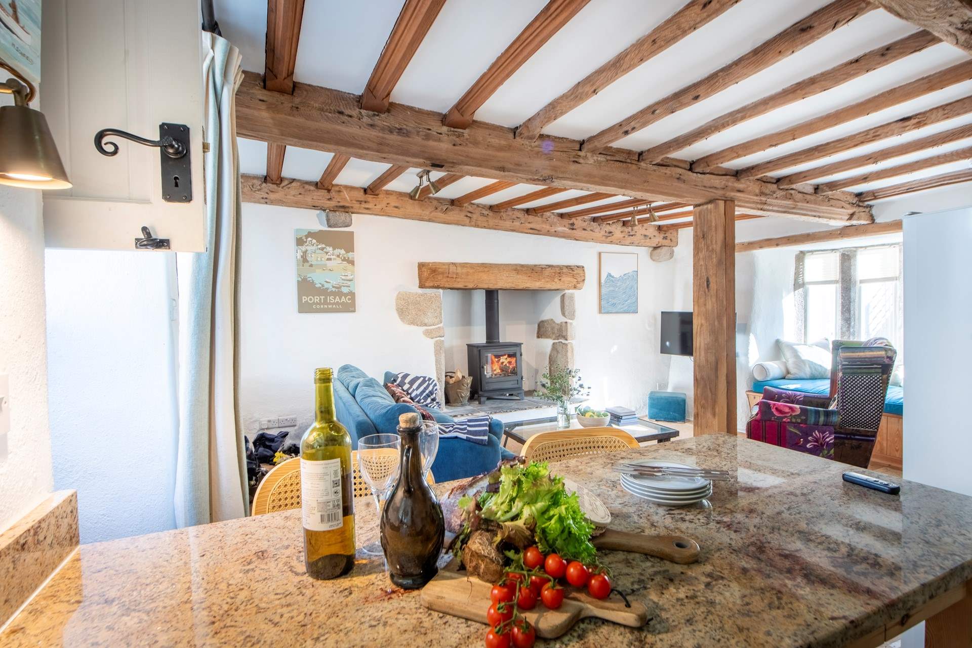 The heart of the cottage where the exposed beams make a cosy and warm atmosphere.