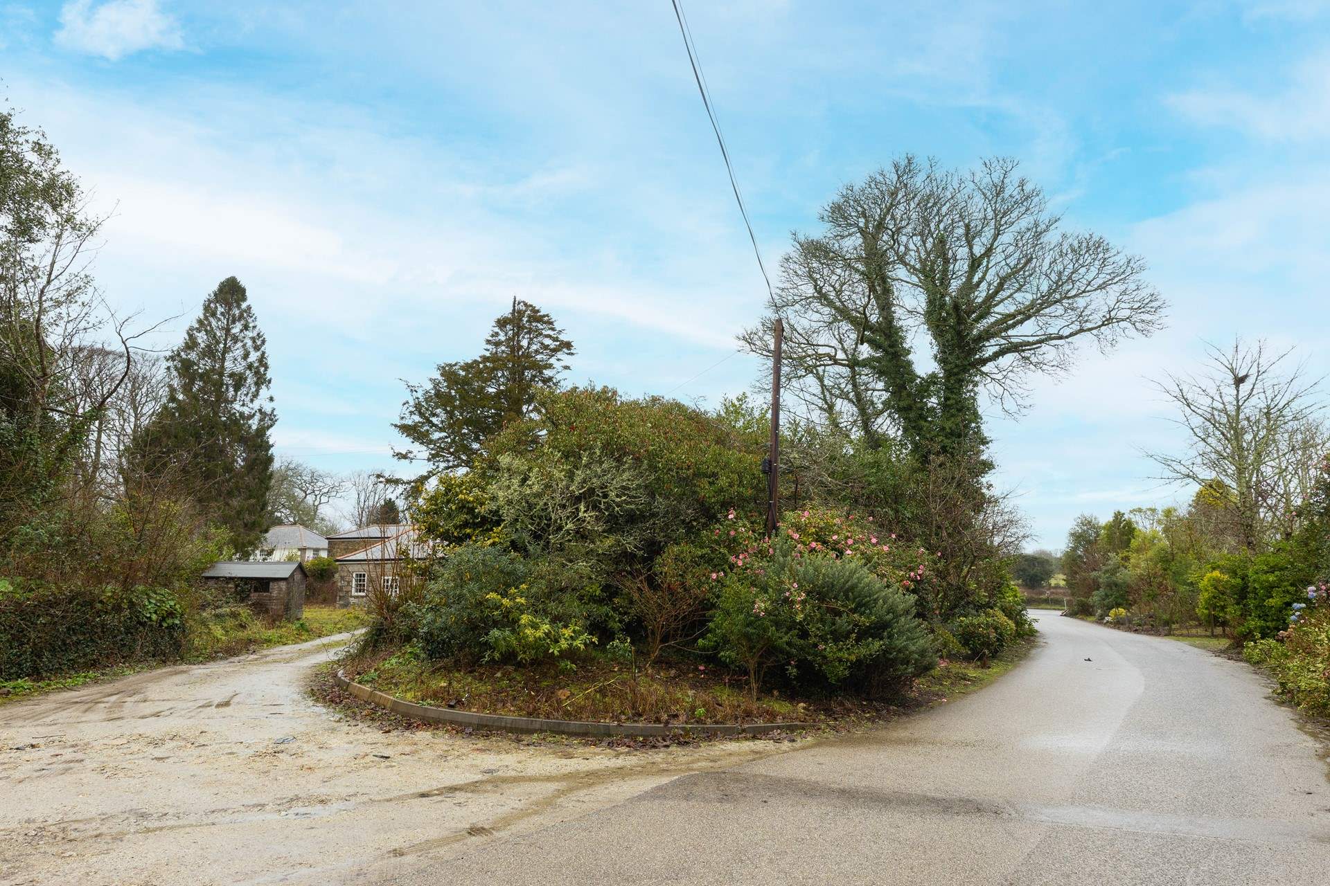 The entrance to The Coach House is just off the main drive for Burncoose House and Nurseries. 