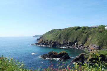 Looking out to sea from the coast path.
