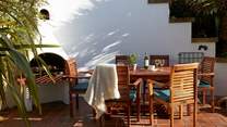 With a Mediterranean feel, this is the perfect space for al fresco dining.