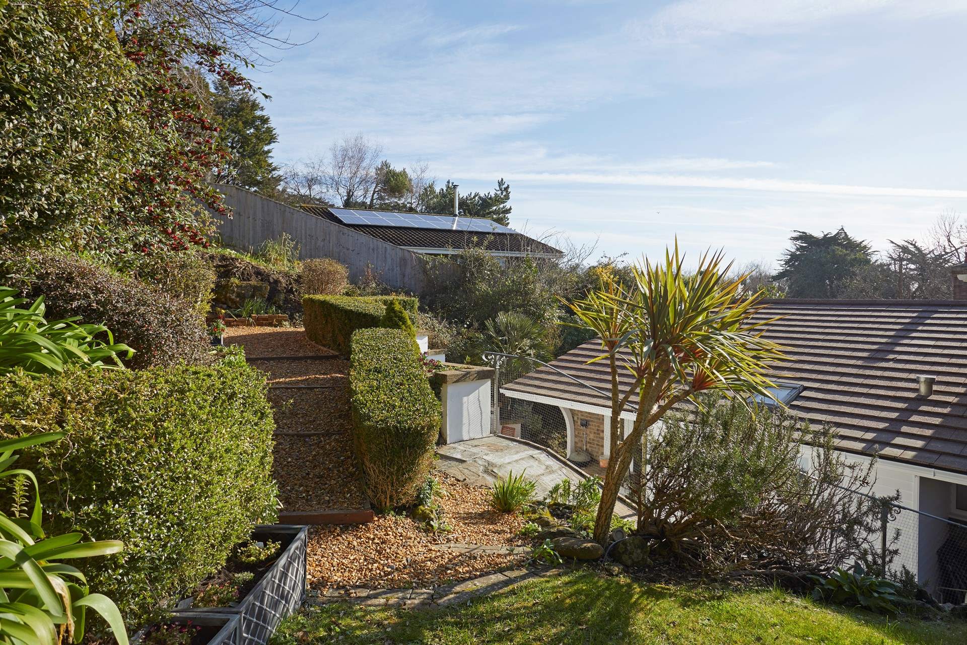 From the top of the garden you will find glimpses of the sea!