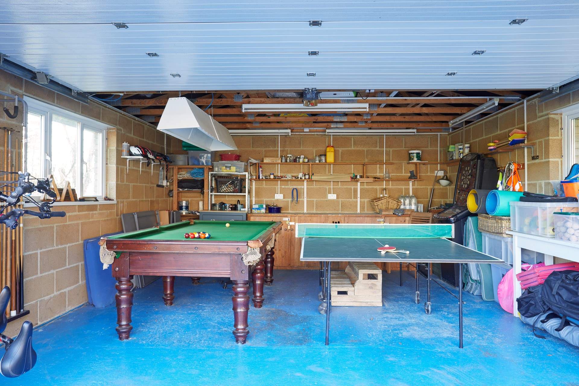 There is a pool table and table-tennis in the garage which everyone can enjoy.