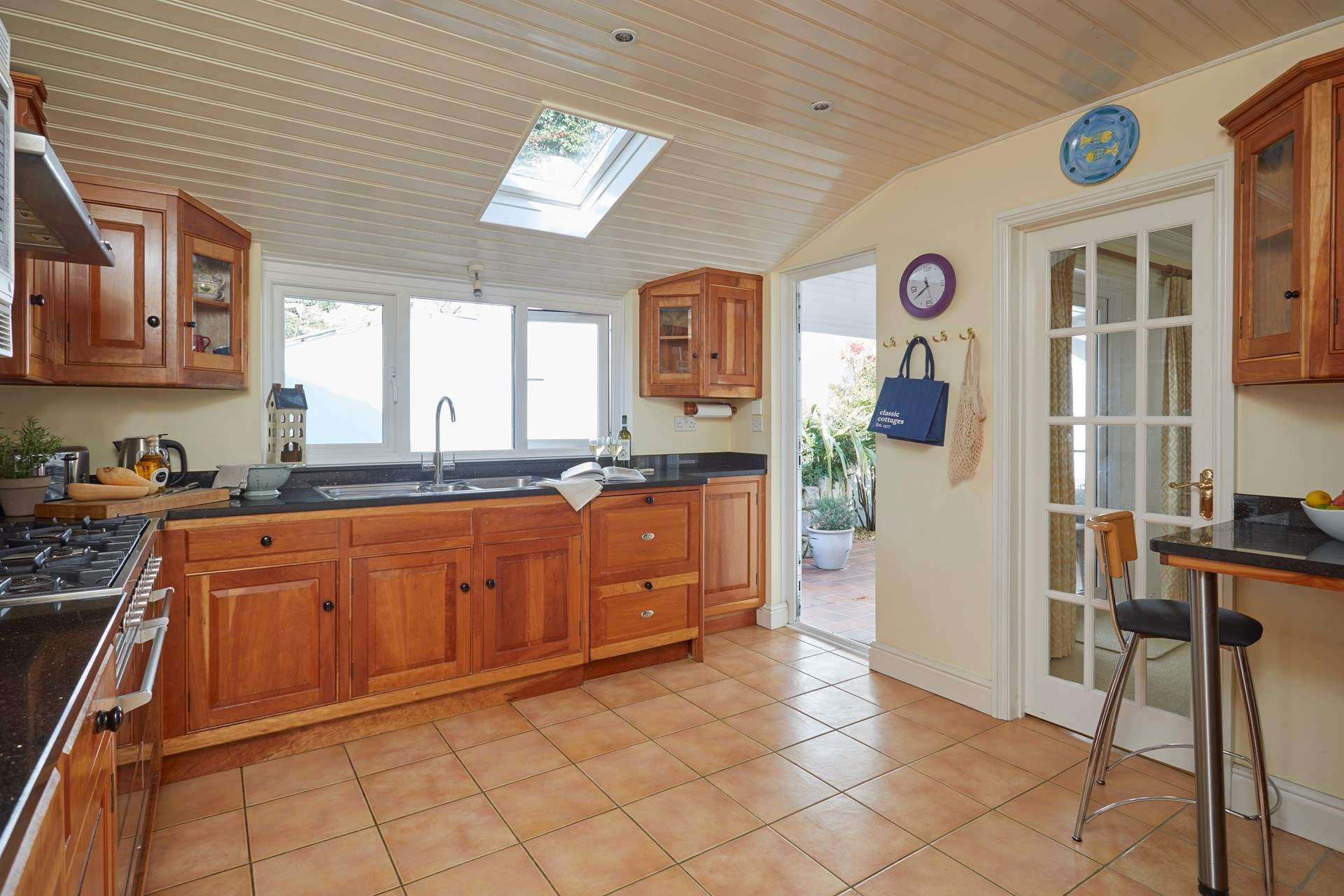 The well-equipped kitchen has all you need when cooking up a family feast.