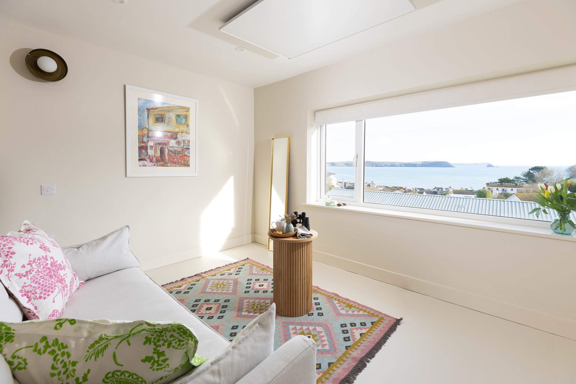 There are two bedrooms on the first floor, bedroom 1 has idyllic views across the bay and a comfy super-king size bed. 