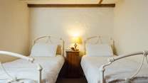 Sweet twin room on the ground floor. 