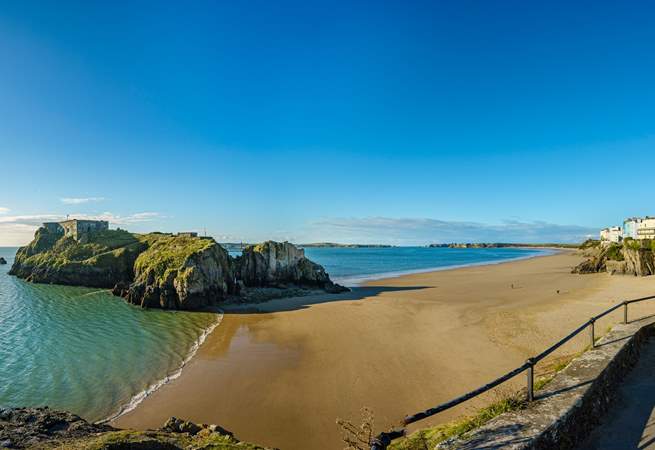 For a day trip, Tenby is a popular choice. A bustling seaside town with many beautiful beaches, a selection of shops and a choice of eateries. 