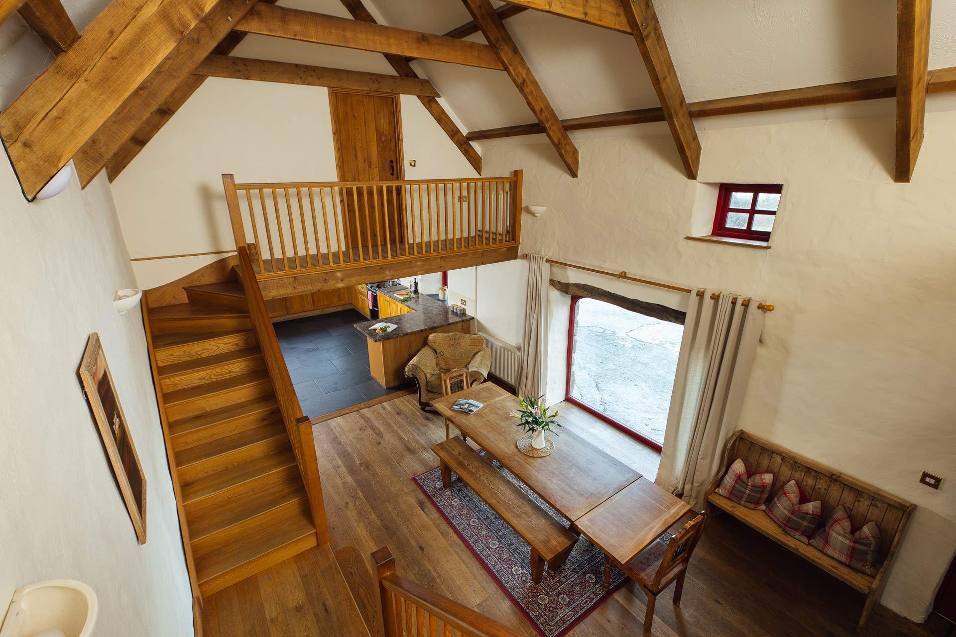 Each double room has its own staircase. 