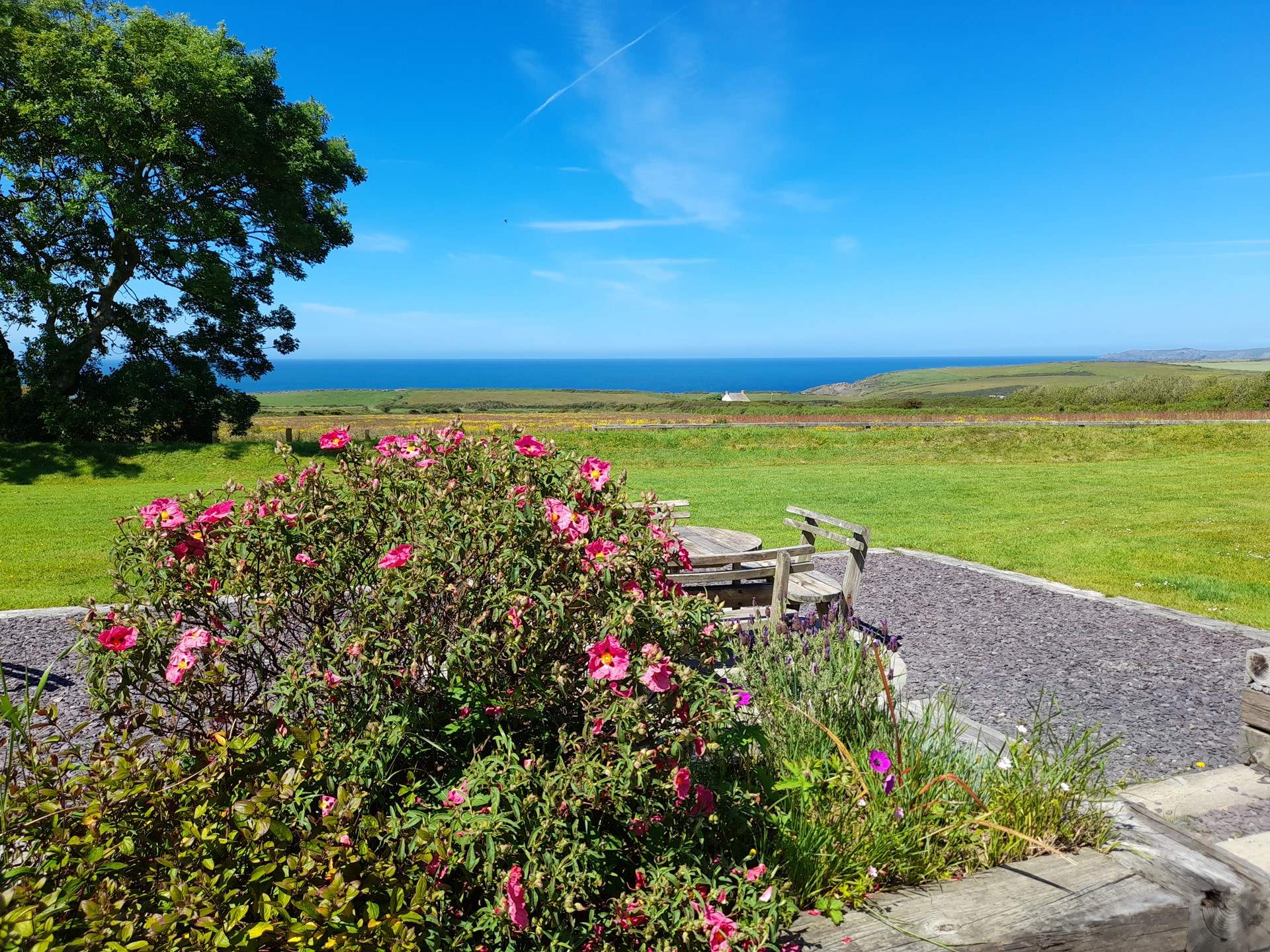 Big blue skies and the crystal blue sea. Children and the dogs will love playing on the spacious lawns.