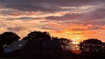 The spectacular colours of sunset. Y Beudy offers the perfect place for stargazing. 