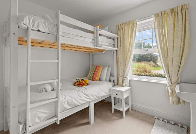 Bedroom 3 is this cute bunk bedroom (the top bunk is only for use by children over the age of six years).
