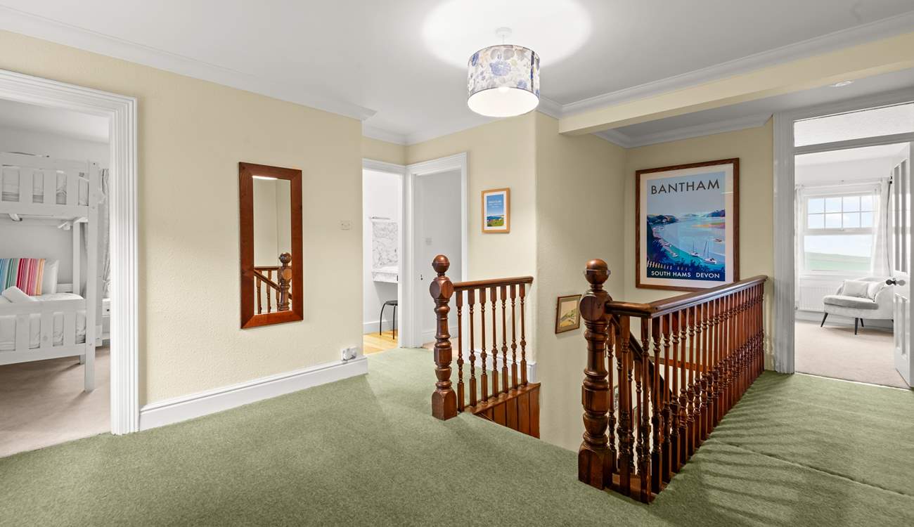 The first floor landing connects all rooms in a rather grand fashion.