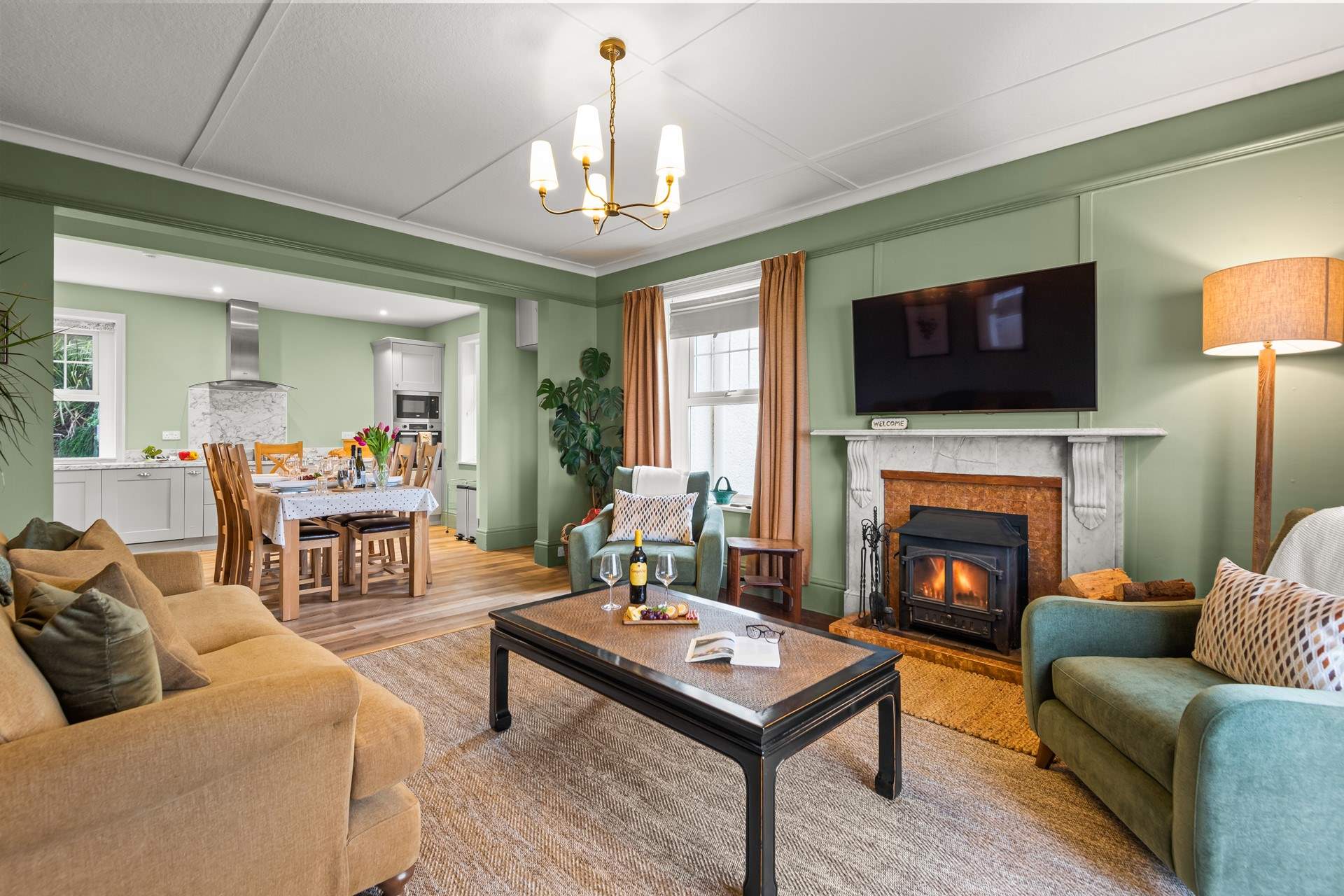 The open plan space in the living areas make holidaying as a group super easy to do.