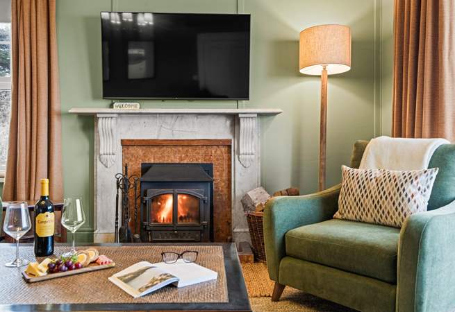 The wood-burner is the perfect accessory for those chillier nights.