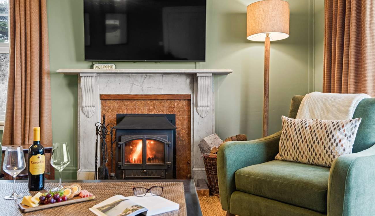 The wood-burner is the perfect accessory for those chillier nights.