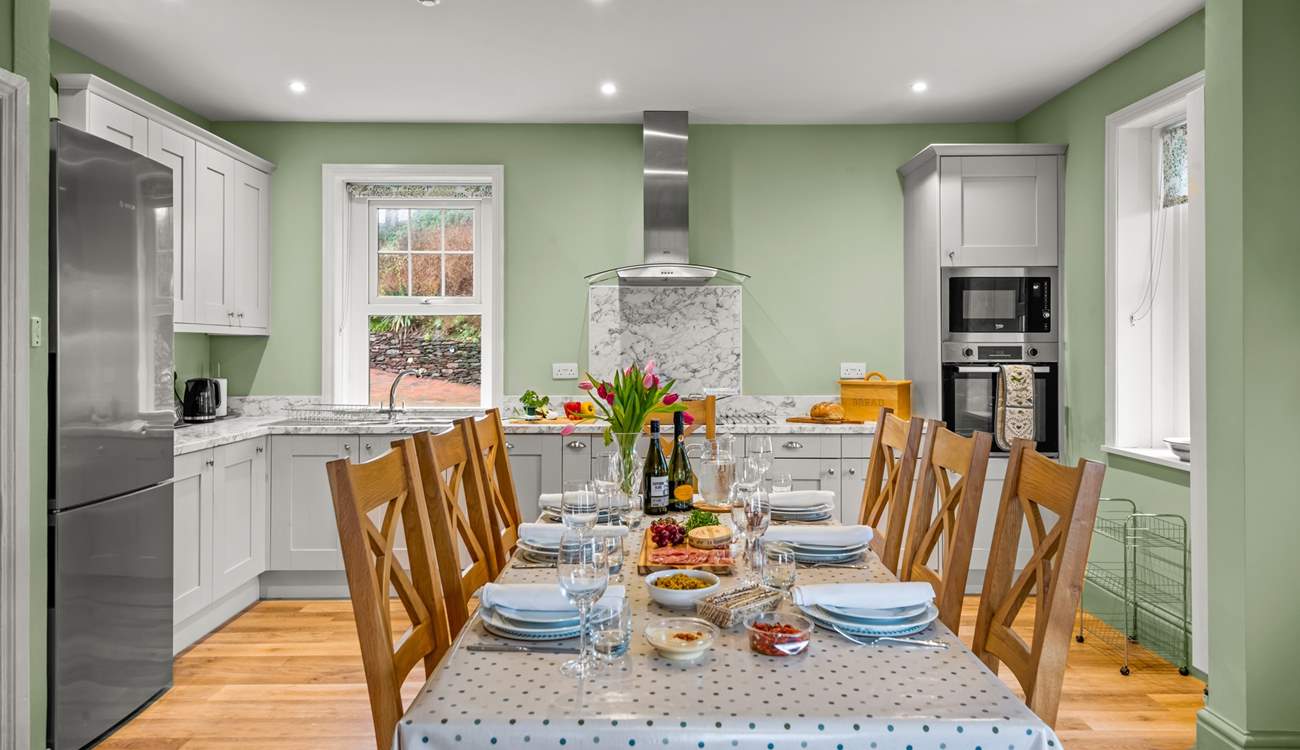 Feasting together is such a pleasure. Chef will enjoy whipping up a feast in the large and well-equipped kitchen.