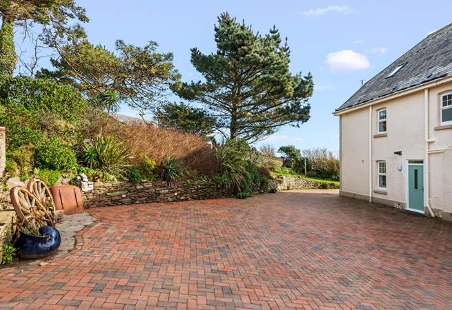 The courtyard and parking area for Mount Folly Farmhouse. Please park to the left of the building, down the side, your spaces will be designated.
