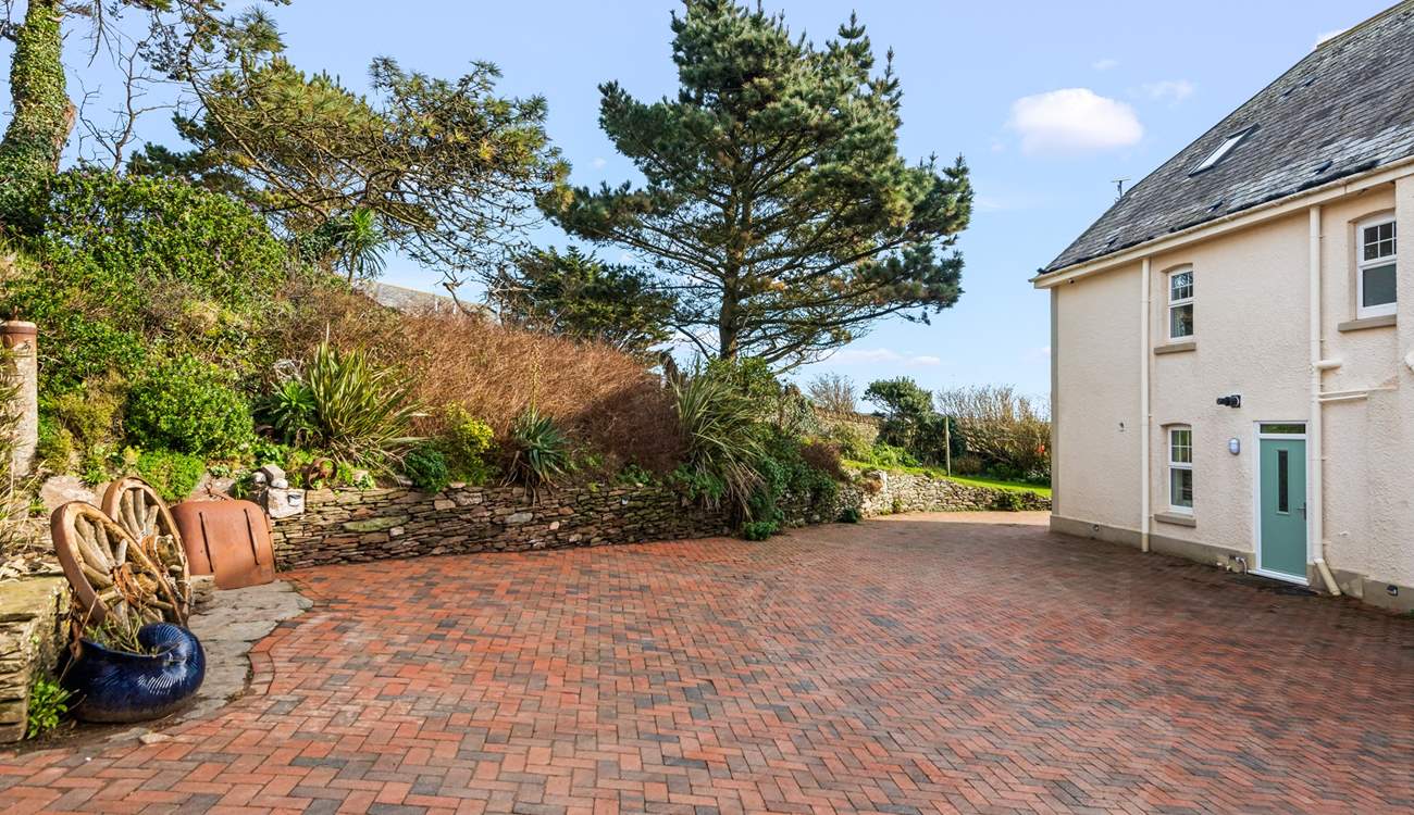 The courtyard and parking area for Mount Folly Farmhouse. Please park to the left of the building, down the side, your spaces will be designated.