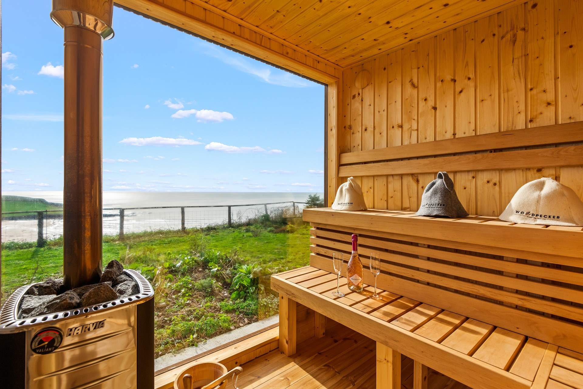 What a romantic way to enjoy the stunning sea views.