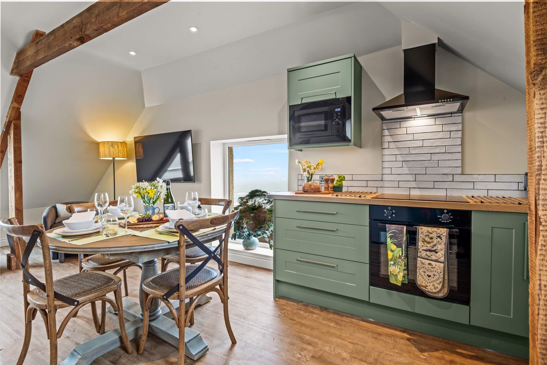 The open plan kitchen, living and dining area is a great communal space.