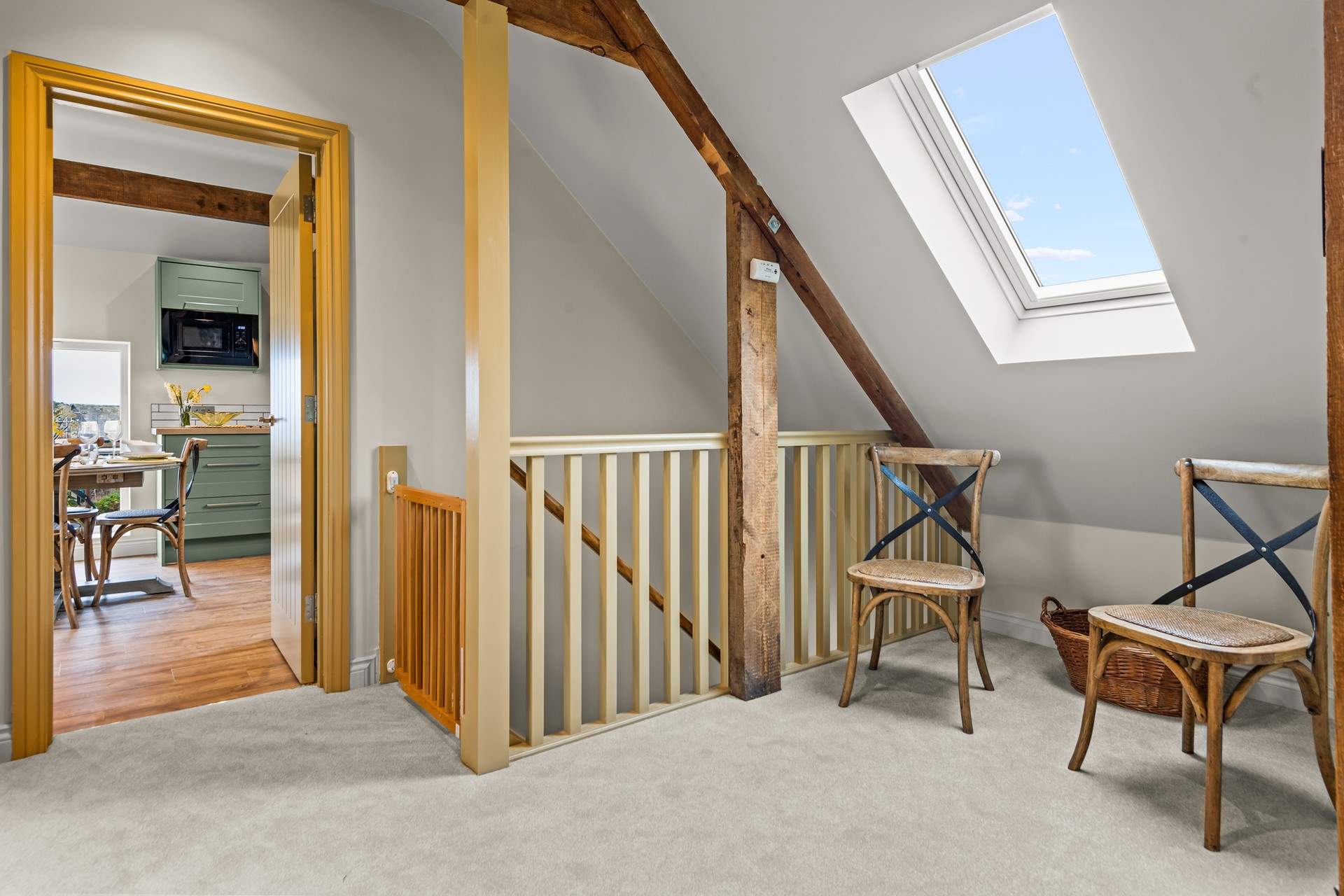 Once you have climbed the stairs, you will be welcomed by this spacious landing area.