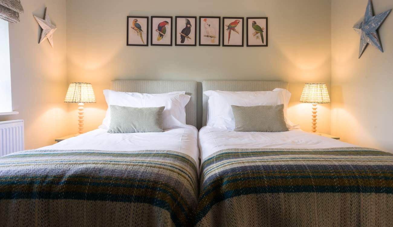 Bedroom 4 continues the theme of space and calm and once again is set up with two large luxury single beds.