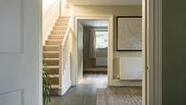 Heading back into the entrance hall you will find the downstairs office space.