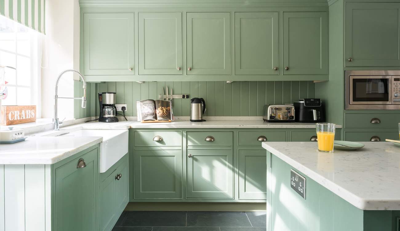 The fully equipped kitchen is a wonderful light space and perfect for large groups.