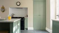 Lots of storage, space to move and a wonderful large gas range and electric oven.