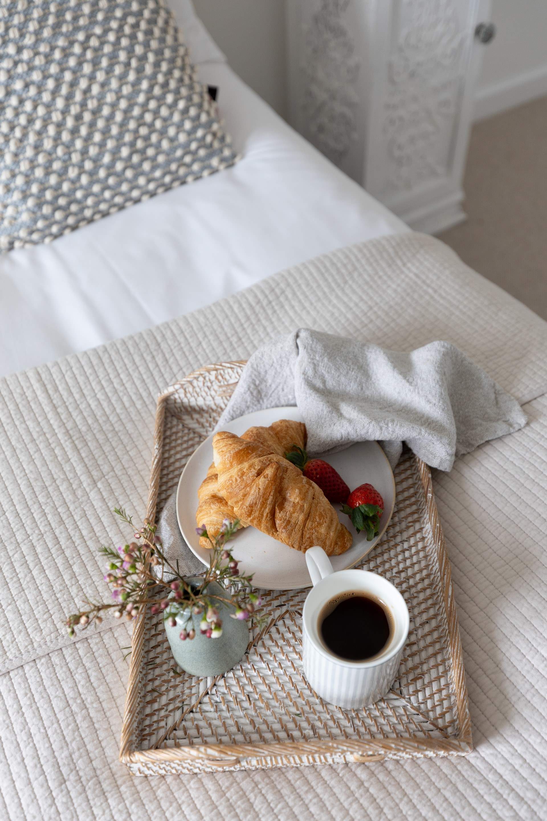 Breakfast in bed, the perfect holiday pastime. 