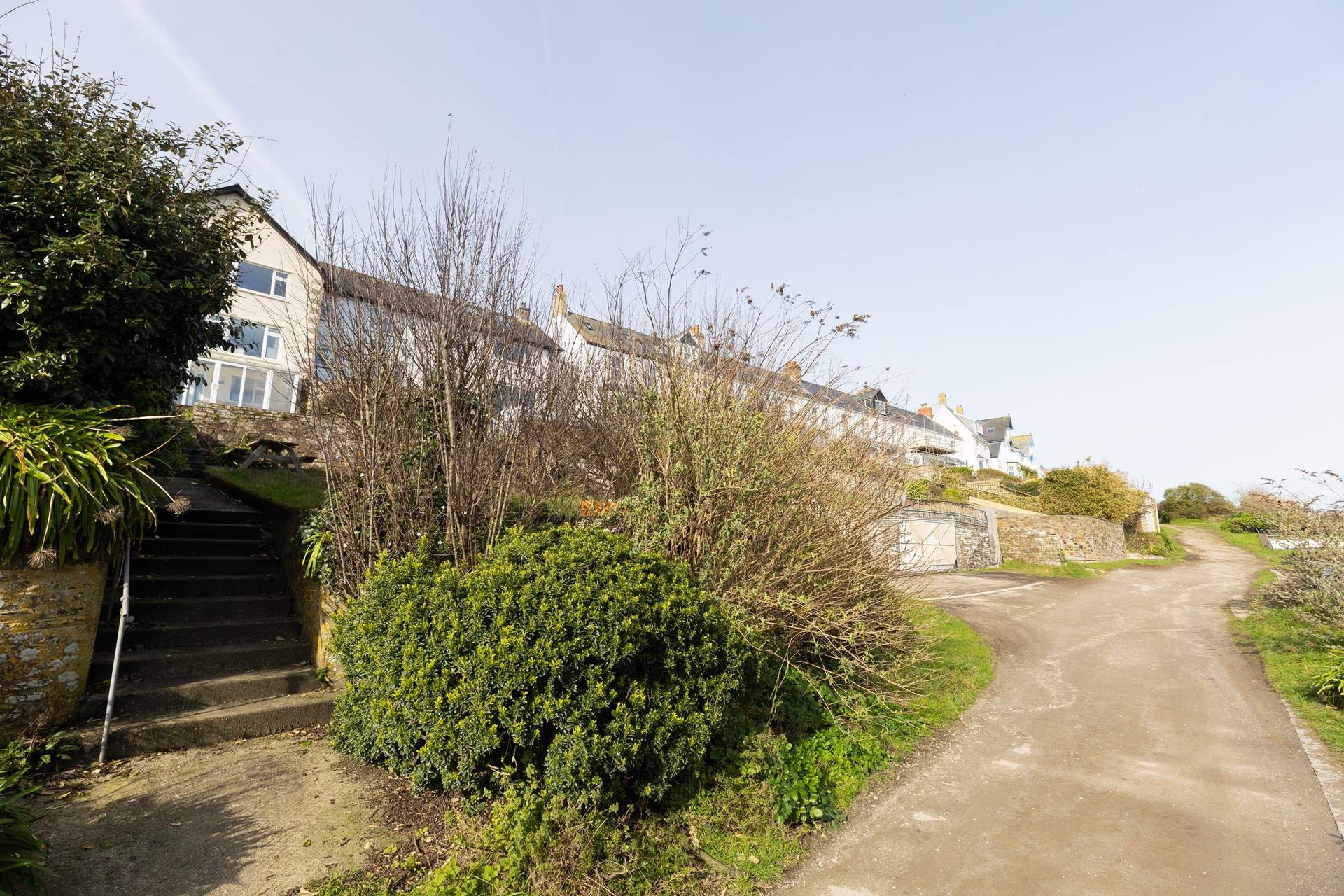 The coast path is quite literally at the bottom of the garden, down the steps.