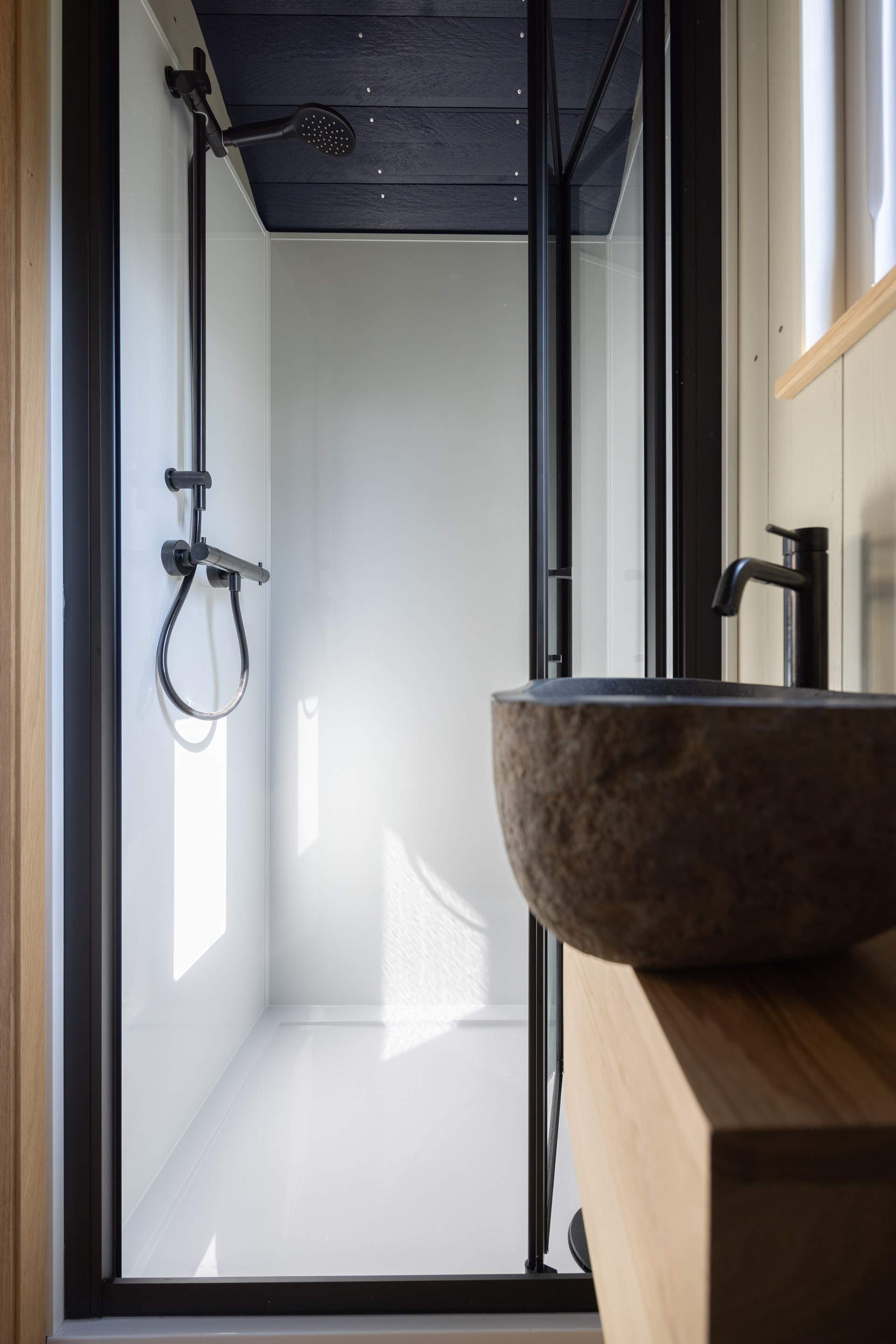 Brushed with neutral tones, creating a light and airy space.