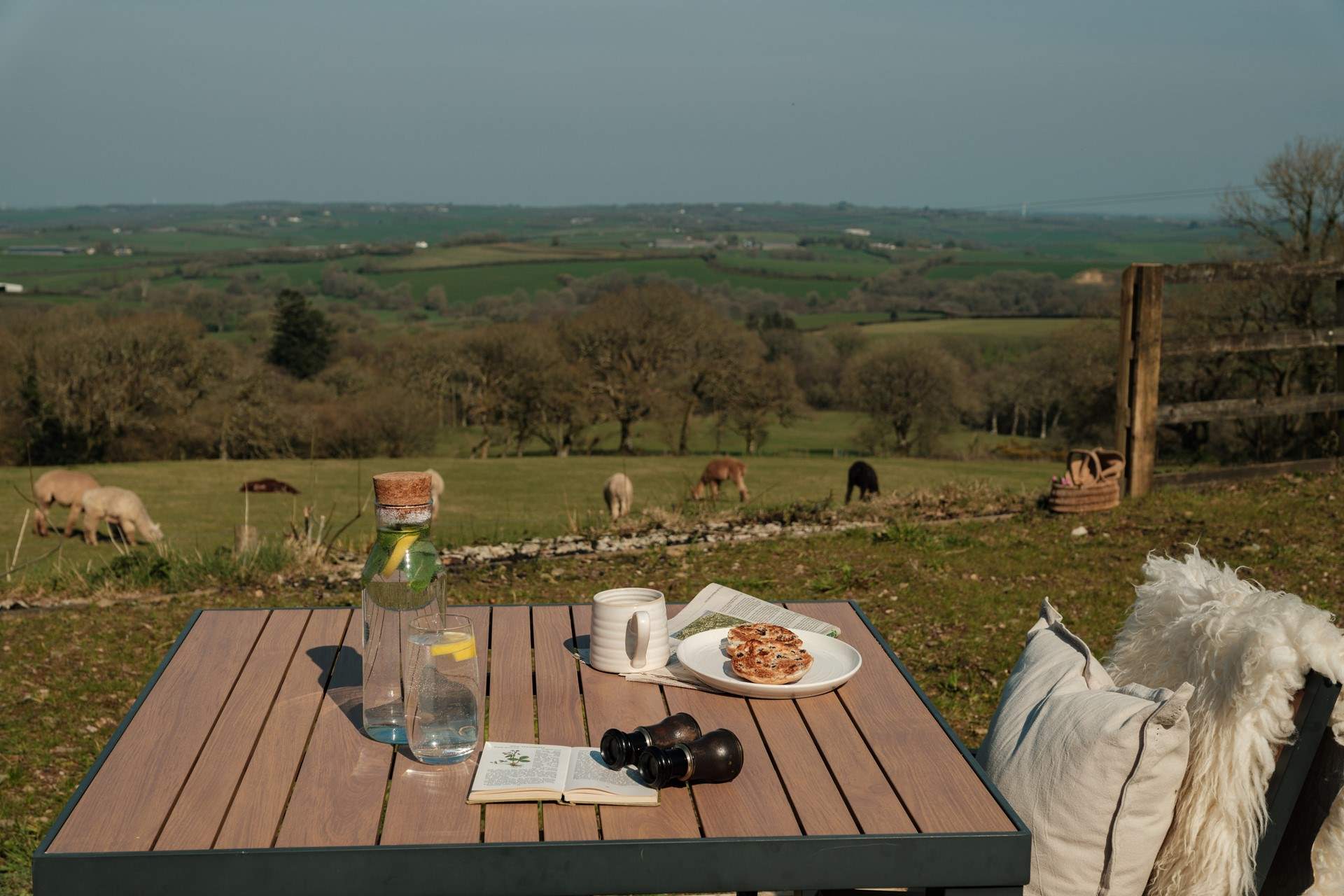 Enjoy alfresco breakfasts as you take in views across the rolling patchwork fields.