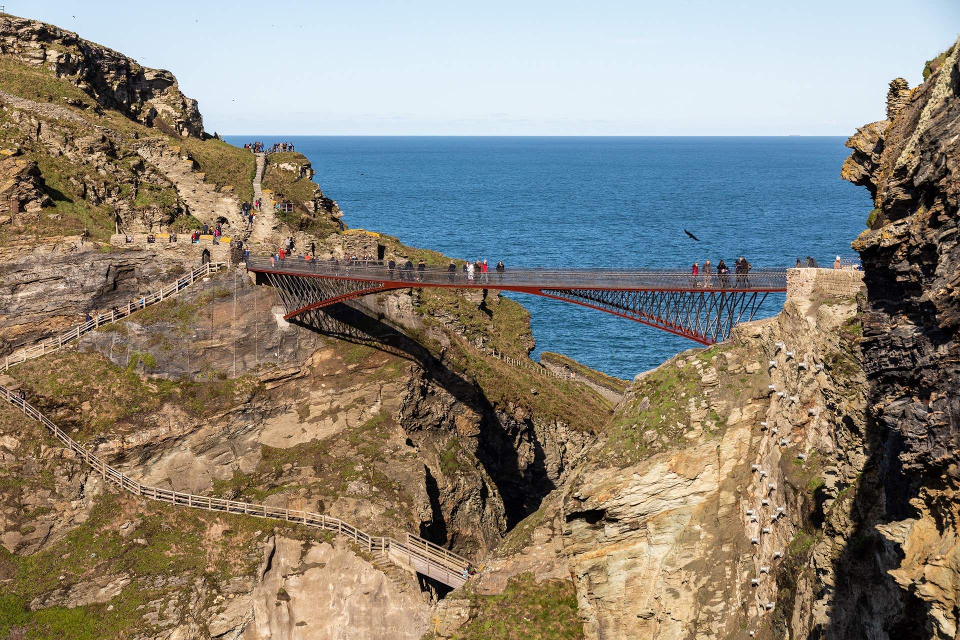 Discover the dramatic cliffs of Tintagel and cross the famous footbridge. 
