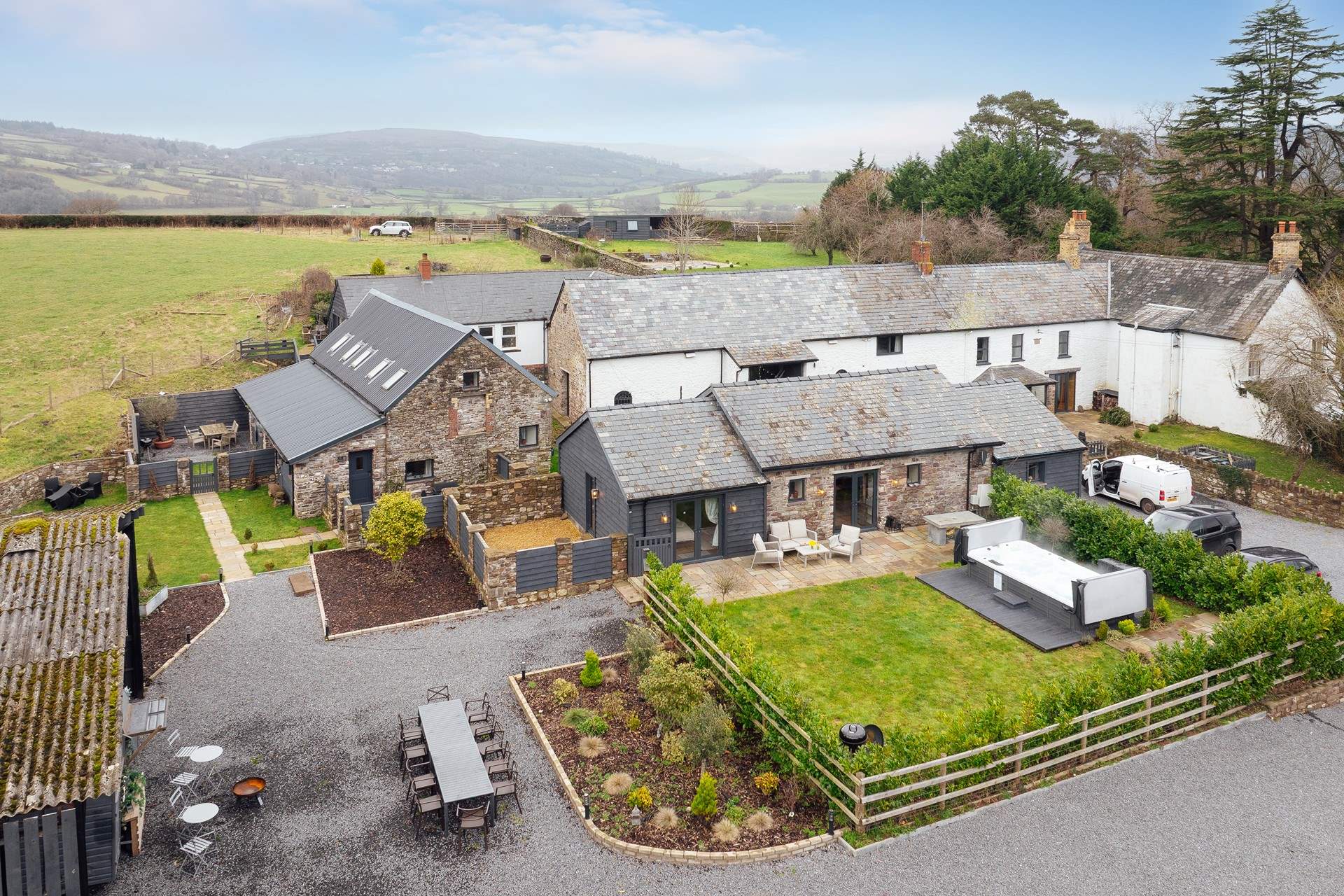 Choose from three exquisite cottages, The Coach House, which has the swim spa, sleeping four, The Horse Shoe, sleeping two, which has the option of opening the connecting door to The Stables, sleeping four. 