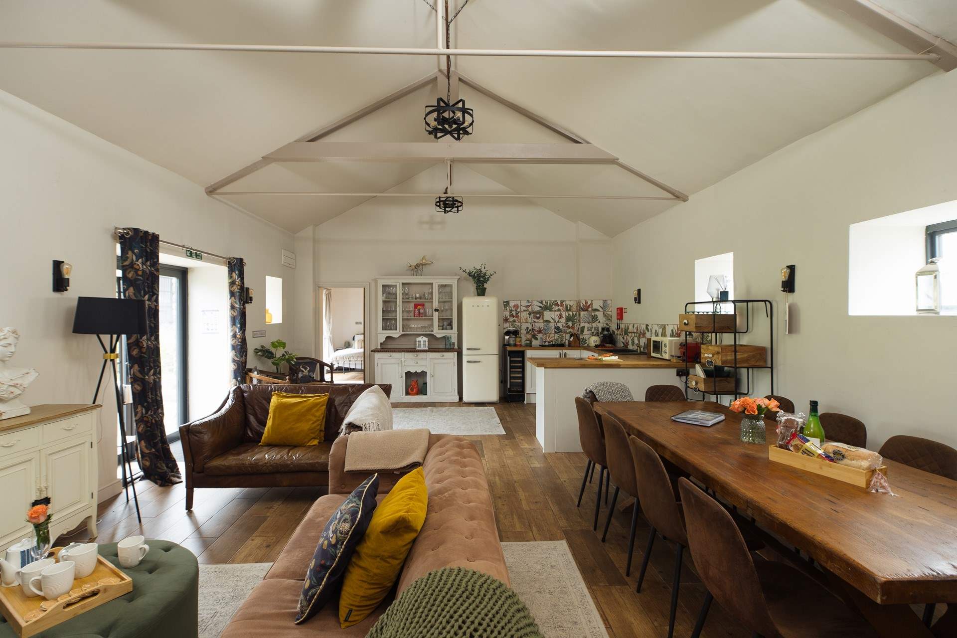 The Coach House offers plenty of space for 10 to dine and socialise together. Each cottage has its own kitchen and private garden-area. The Coach House has the largest garden, with large swim spa.