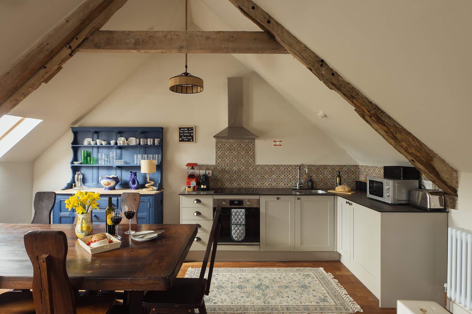 Stylish open plan design in The Stables. 