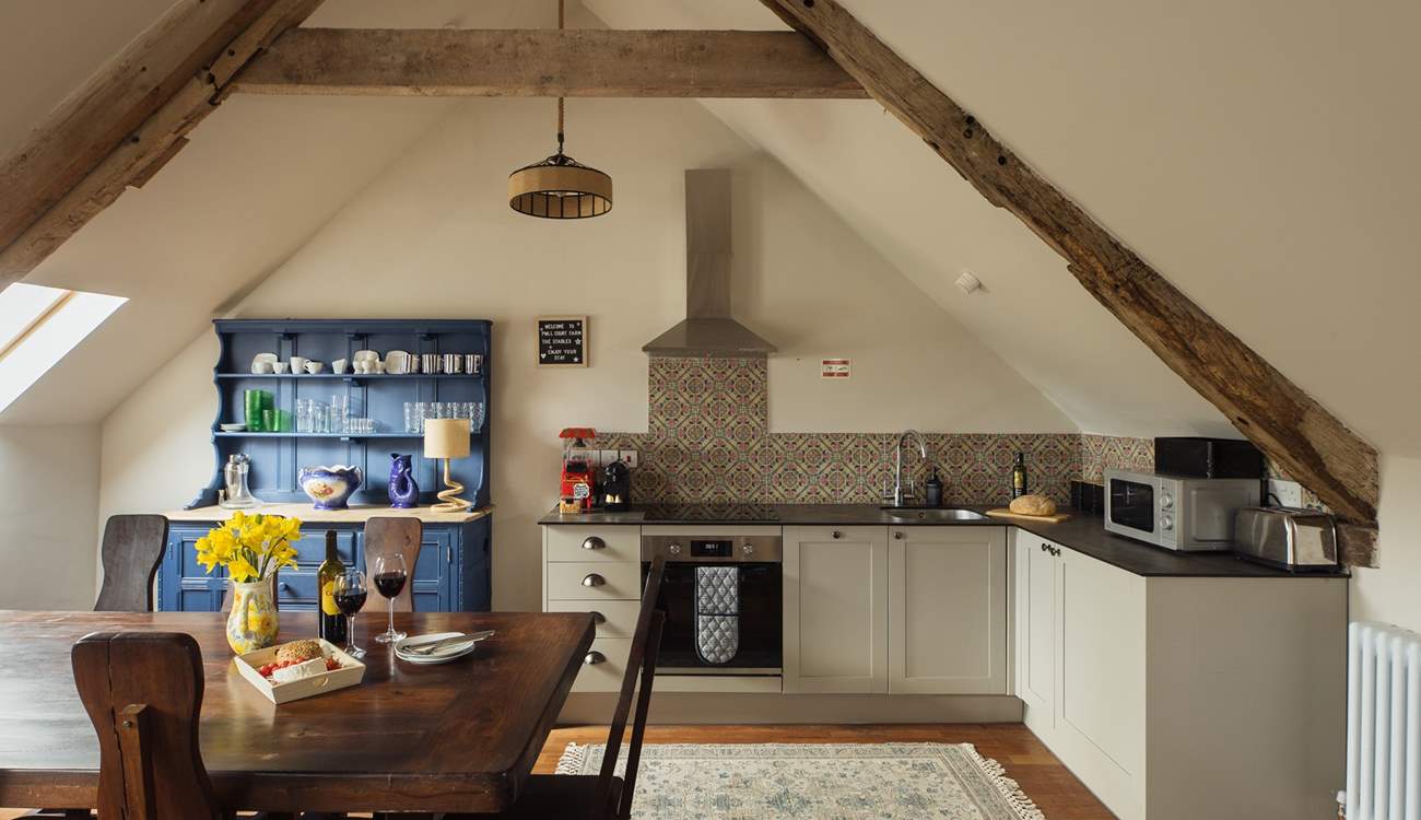 Stylish open plan design in The Stables. 