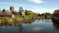 Try Monmouth, Hereford or an afternoon in Hay-on- Wye. 