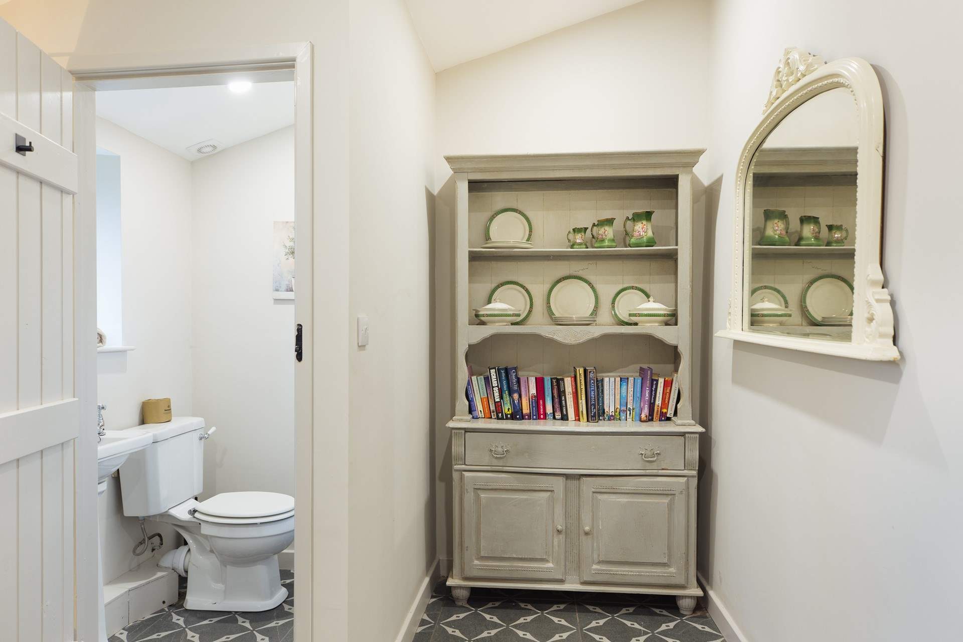 Ground floor cloakroom and boot area in The Stables. 