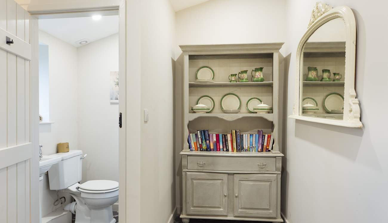 Ground floor cloakroom and boot area in The Stables. 