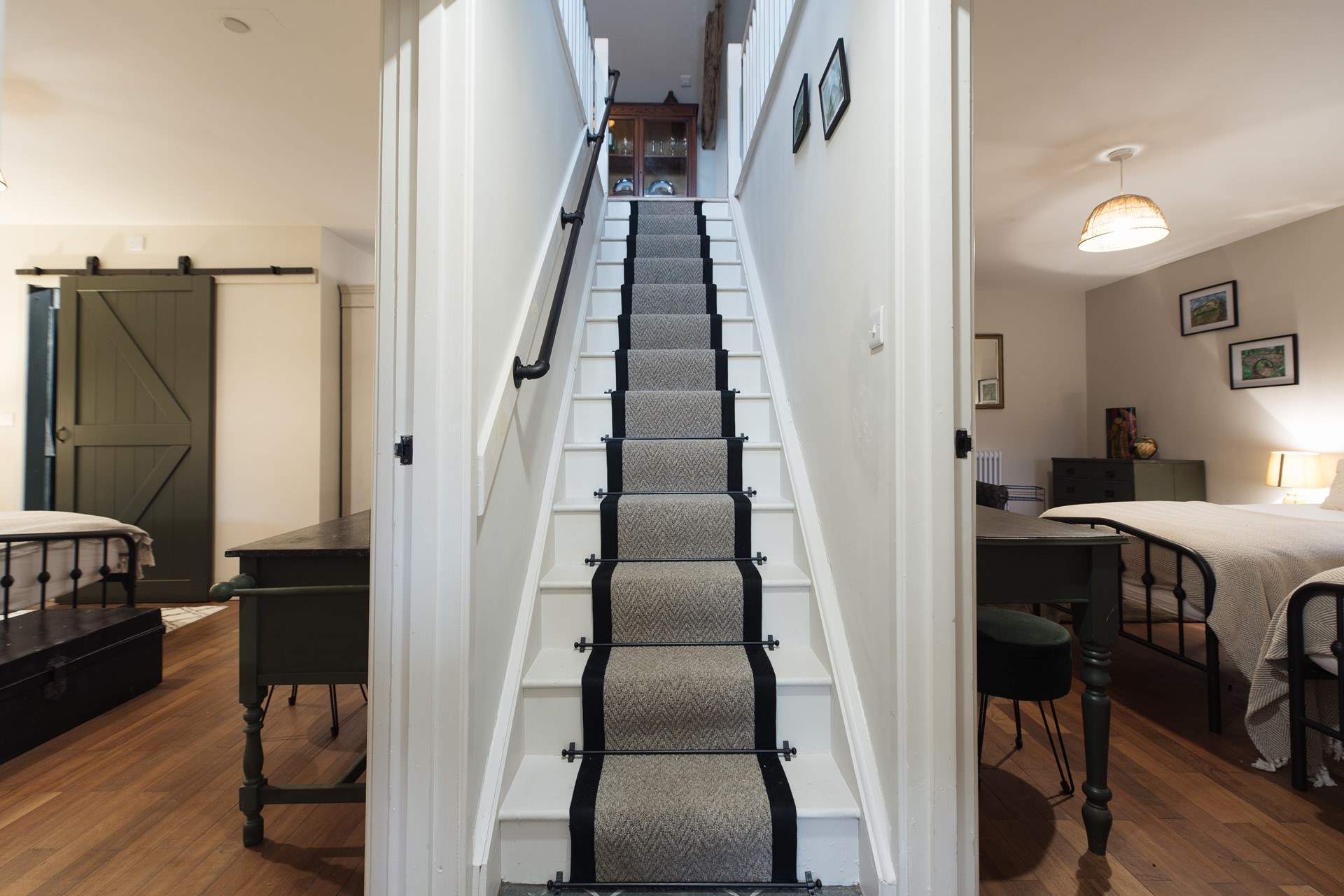 Stairs leading to the first floor in The Stables. 