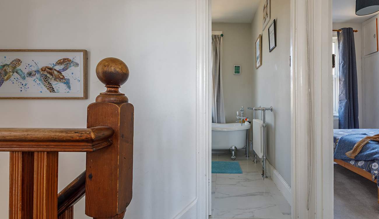 Climb the stairs to the three bedrooms and where a luxury bathroom awaits.