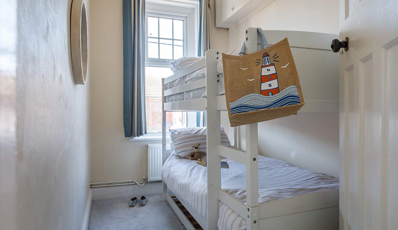 Kids and adults can enjoy the bunk room.