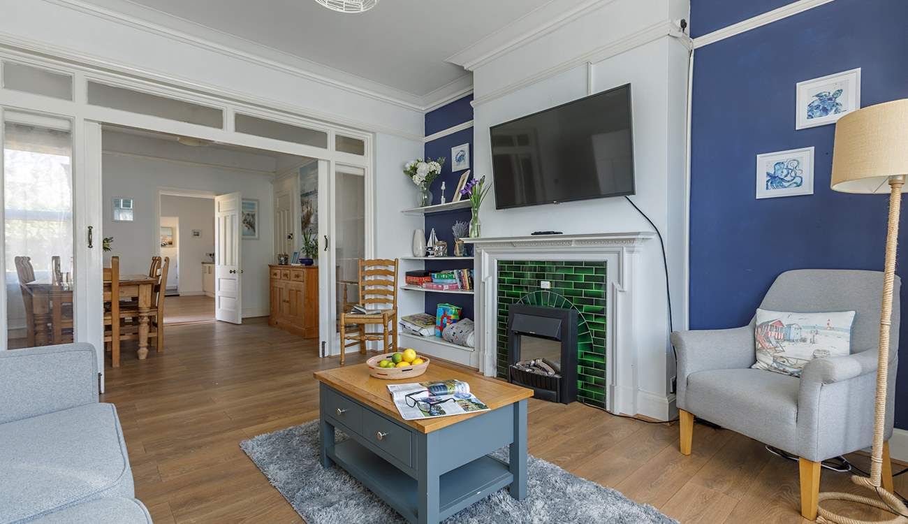 Stunning coastal colours in the living space.