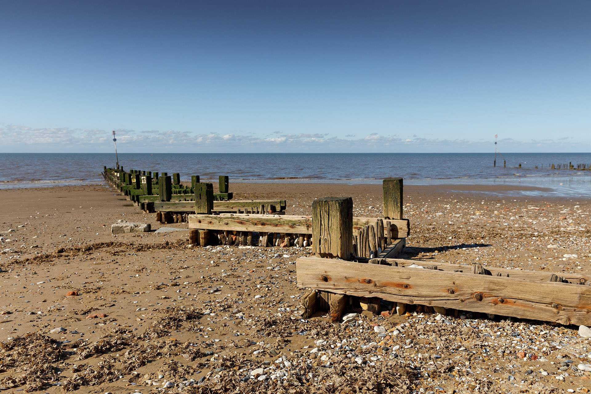 Hunstanton's beaches looking out across the Wash.