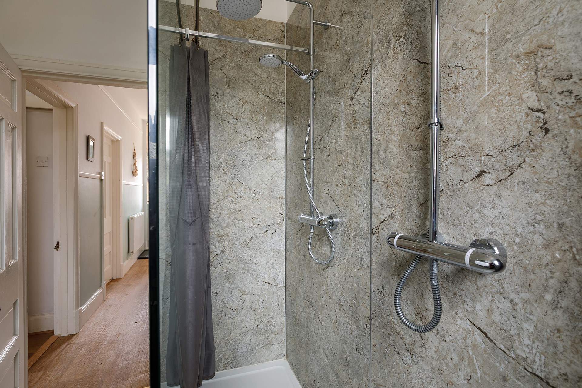 The downstairs shower-room.